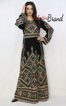 Manajil Palestinian Embroidered Floral Thobe Dress Palestinian Embroidery