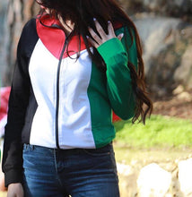 Palestinian Flag Zip Up Hooded Sweatshirt Jacket