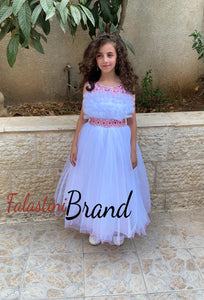 Little Girls White Ruffled Embroidered Princess Dress