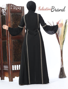 Elegant Embroidered Black Abaya With Stylish Embroidery