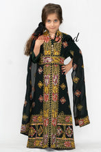 Little Girl Green Flowy Palestinian Embroidered Dress