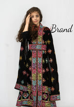 Little Girl Black Flowy Palestinian Embroidered Dress