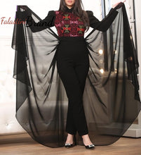 Stylish Black Jumpsuit Dress Floral Palestinian Embroidery