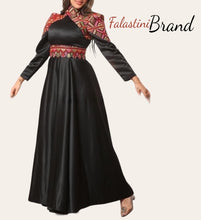 Amazing Black Cloche Satin Embroidered Dress