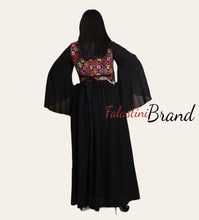 Black Floral Embroidered 2 Pieces Dress