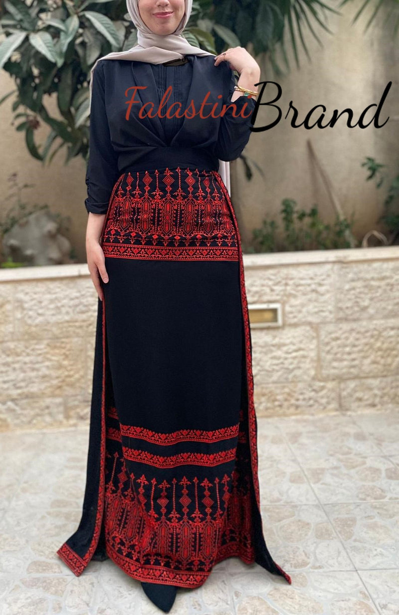 Lyrical Embroidery Maxi Skirt Book Cover Black Online