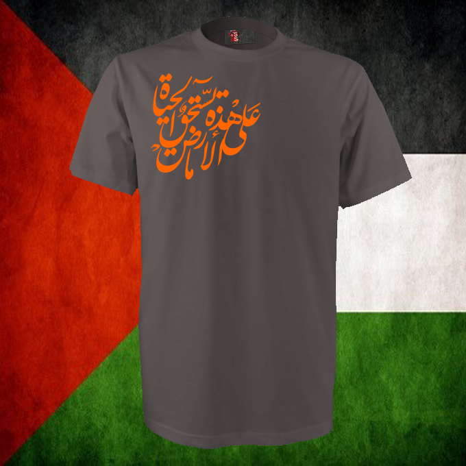 Gray Blozty Falasteniah shirt (ala hathihi alard ma yastahiqo alhaya) - Falastini Brand